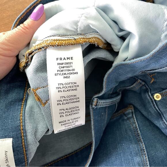 Frame | Women’s 24 Hr Le High Skinny Inez Medium Blue Wash High Rise Stretch 31 - Picture 13 of 13